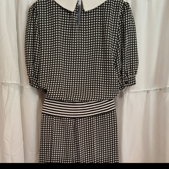 Vintage Periwinkle Polka Dot Dress - Picture 6 of 11